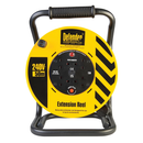 Defender Cable Reel 4 Way Extension Lead 50m Industrial 50 Metre 230v 13A E86515