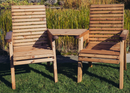 2 SEATER BENCH LOVE SEAT & TABLE GARDEN FURNITURE WOODEN SWEDISH REDWOOD VS104