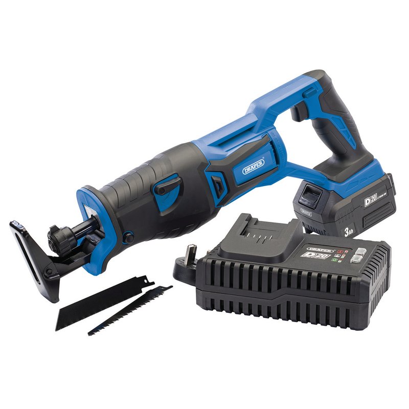 D20 20V Brushless Reciprocating Saw, 1 x 3.0Ah Battery, 1 x Fast Charger