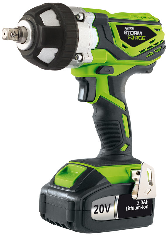 Draper Storm Force&#174; 20V Impact Wrench, 1/2" Sq. Dr., 400Nm, 1 x 3.0Ah Battery