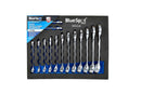 BLUESPOT STUBBY SPANNER SET 14PC COMBINATION METRIC 6-19MM WRENCH EVA FOAM 04114