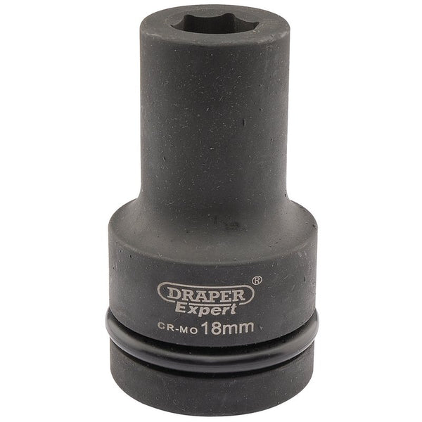 Draper Expert HI-TORQ&#174; 6 Point Deep Impact Socket, 1" Sq. Dr., 18mm