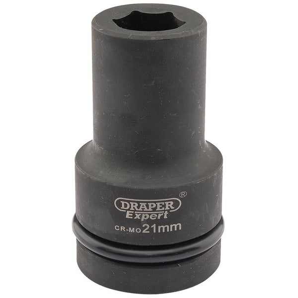 Draper Expert HI-TORQ&#174; 6 Point Deep Impact Socket, 1" Sq. Dr., 21mm