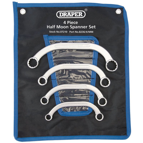 Draper HI-TORQ&#174; Half Moon Obstruction Ring Spanner Set (4 Piece)