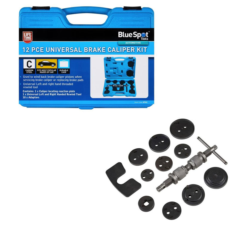 Bluespot Brake Caliper Rewind Tool 12pc Right Left Piston Wind Back Tool 07915