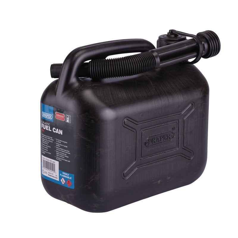 Plastic Fuel Can, 5L, Black