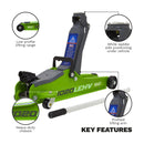 Sealey Trolley Jack Low Entry 2 Tonne Profile Short Chassis Green 1020LEHV