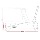 Sealey Trolley Jack 3T Long Reach High Lift Car Van SUV 4x4 3 Tonne Green 1153CX
