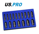 US PRO 3/8" Deep Socket Set 17pc Set 12 Point 8-24mm In Eva Foam 1393