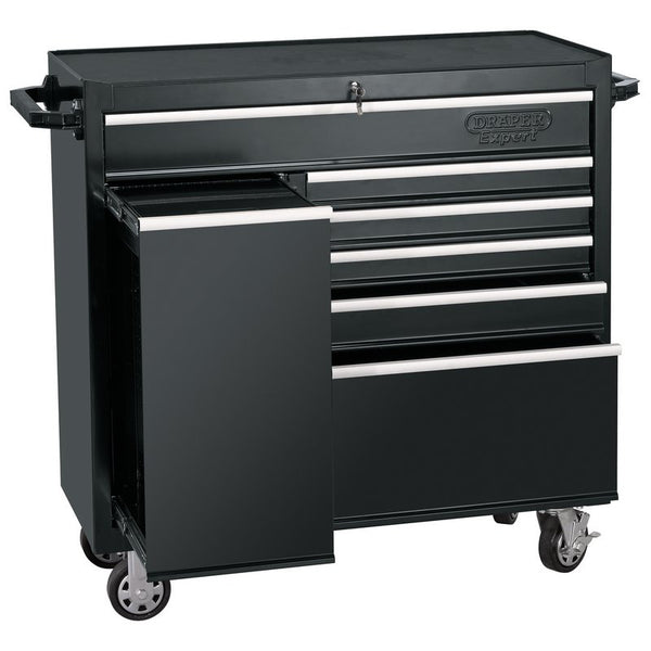 Roller Tool Cabinet, 6 Drawer and Side Locker, 42"