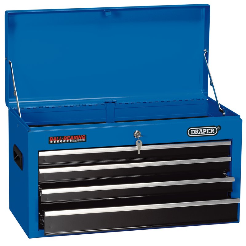 Tool Chest, 4 Drawer, 26", Blue