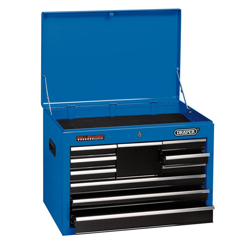 Tool Chest, 10 Drawer, 26", Blue