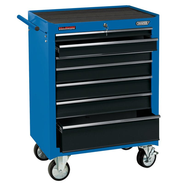 Roller Tool Cabinet, 7 Drawer, 26", Blue