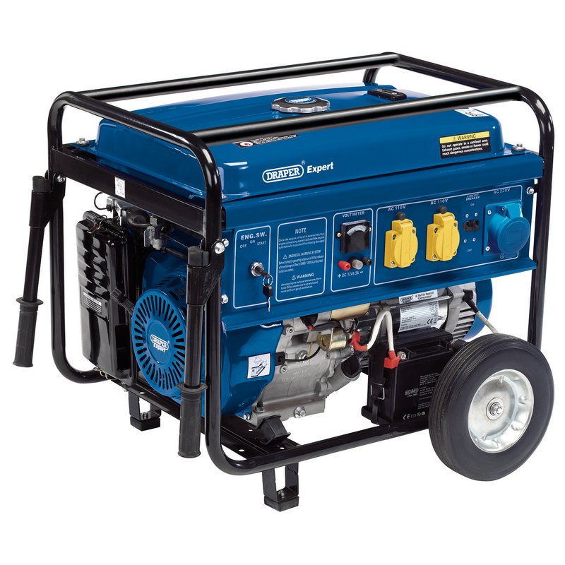 Draper Expert Petrol Generator with Wheels, 6000W