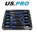 US PRO 10pc Screwdriver Set Phillips & Slotted With Magnetic Tips 1621