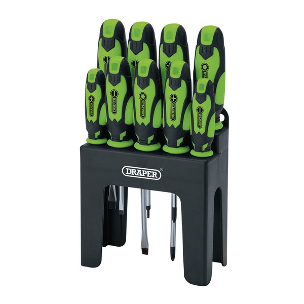 Soft Grip Screwdriver Set, Green (9 Piece)