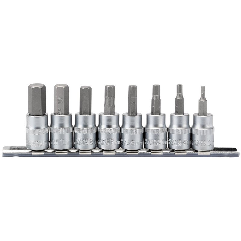 Metric Hex. Socket Bit Set, 3/8" Sq. Dr., 48mm (8 Piece)