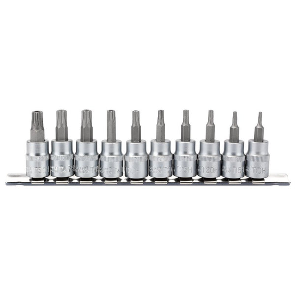 Draper TX-STAR&#174; Security Socket Bit Set, 3/8" Sq. Dr., 48mm (10 Piece)