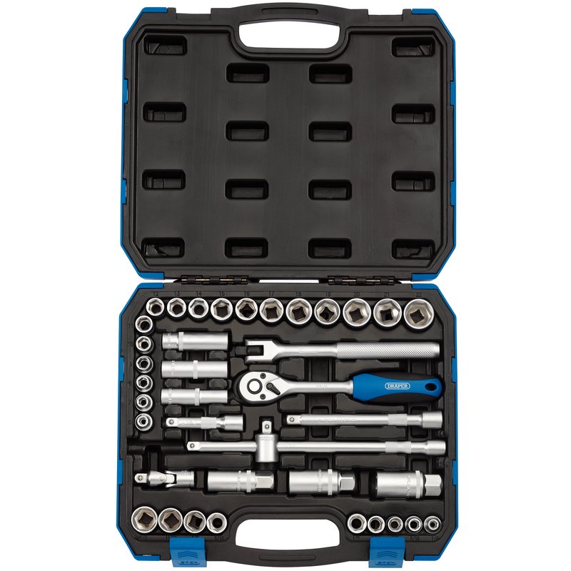 Combined MM/AF Socket Set, 3/8" Sq. Dr. (39 Piece)