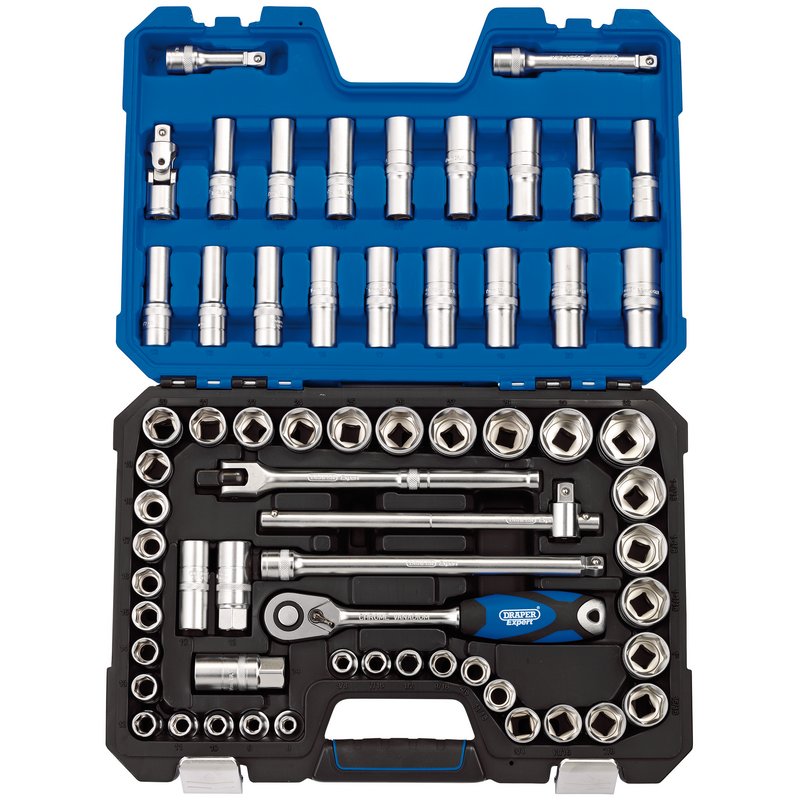 MM/AF Combined Socket Set, 1/2" Sq. Dr. (63 Piece)