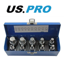 US PRO Hex Allen Bit Socket Set 1/2" Dr 10pc Socket Key Set H4 - H19 1695