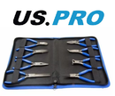 US Pro Mini Plier Set Bent Nose 8pc Needle Nose Straight Bent Angled Plier 1997