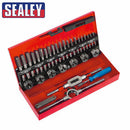 SEALEY TAP AND DIE 32PC SET WRENCH METRIC CUTS M3-M12 BOLTS ENGINEERS KIT AK3015