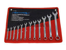 12PC SPANNER SET METRIC FULLY POLISHED COMBINATION WRENCH IN CASE 6-22MM 1350