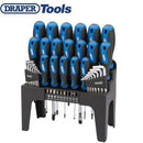 DRAPER SCREWDRIVER SET 44PC SOFT GRIP 1/4" BIT HEX ALLEN TORX KEY BLUE 81294