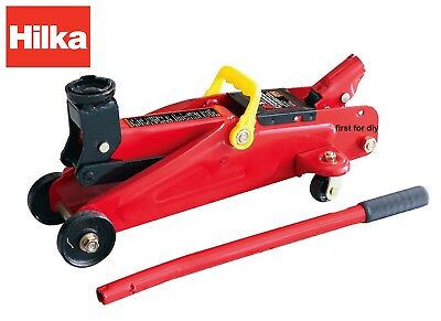 HILKA TROLLEY JACK 2 TONNE TON *DAMAGED CASE* WHEEL CHOCKS & AXLE STAND SET