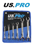 US PRO Flare Nut Wrench Spanner Set 6pc 6 Point In Case 8mm - 24mm 2046