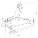 Sealey 180� Handle Low Profile Short Chassis Trolley Jack 2 Tonne - Red 2180LE