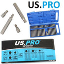 US PRO 40pc Bit Set Hex Spline Torx 3/8” & 1/2” Adaptor Deep and Shallow 2200
