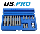 US Pro Ribe Socket Bit Set 14pc 1/2" M5 - M14 With Adapter 2238