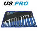 US PRO SPANNER SET SAE AF 16PC COMBINATION WRENCH IN CASE 1/4" - 1 1/4" 2242