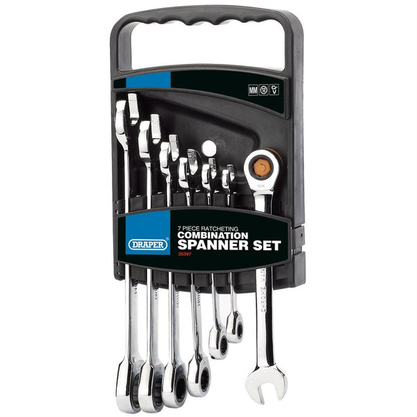 Draper HI-TORQ&#174; Metric Ratcheting Combination Spanner Set (7 Piece)