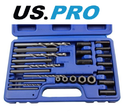 US PRO Screw Extractor Drill & Guide Set Bolt Remover 25PC In Case 2632
