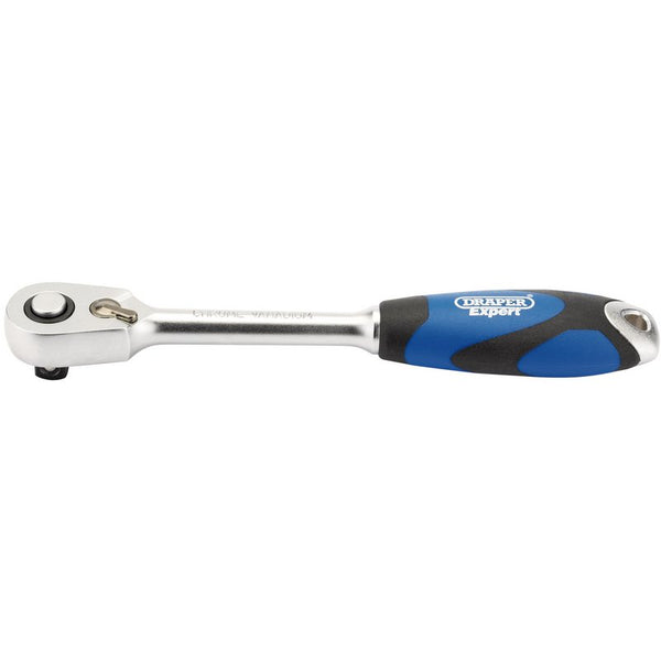 60 Tooth Micro Head Reversible Soft Grip Ratchet, 3/8" Sq. Dr.