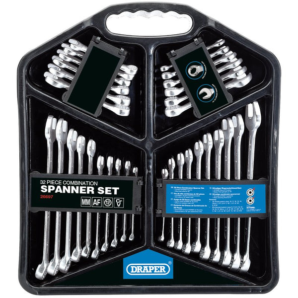 Draper HI-TORQ&#174; Four Combination Spanner Sets (32 Piece)