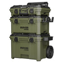 BUNKER ROLLING TOOL BOX STACKABLE 3 TIER MODULAR ORGANISER TROLLEY 9PC SET