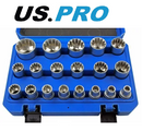 US Pro Gear Lock Sockets 1/2" Drive 8 - 32MM 19pc Multi Fit Socket Set 3221
