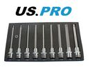 US Pro Long Torx Star Bit Sockets Set  1/2" Dr 9pc 140mm T27 - T70 Eva Foam 3304