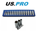 US Pro Deep Socket Set 15pc 1/2" Dr 12pt 10-24mm Socket Set 3427