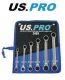 US PRO GEAR RATCHET SPANNER SET DOUBLE RING 6PC COMBINATION METRIC 8-19MM 3469