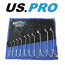 US PRO SPANNER SET OFFSET 10pc RING 6-27mm Non Slip Swan Neck 3527 NEW