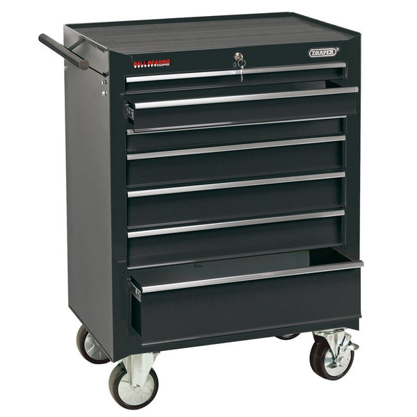 Roller Tool Cabinet, 7 Drawer, 26", Black