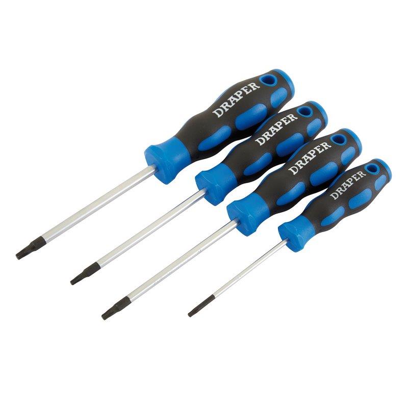 Draper Torx Screwdriver Set 4pc  TX-STAR SOFT GRIP T10 T15 T20 T25 36851