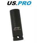 US Pro 18mm Deep Impact Socket 1/2" Hub Nut Flywheel Socket Hex 6 point 3754