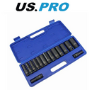 US Pro Deep Impact Socket Set 15pc 1/2" Dr 6 Point 10mm to 24mm 3780