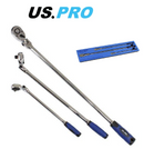 US Pro Flexible Ratchet Set 3pc Extra Long 1/4" 3/8" & 1/2" Drive 4207